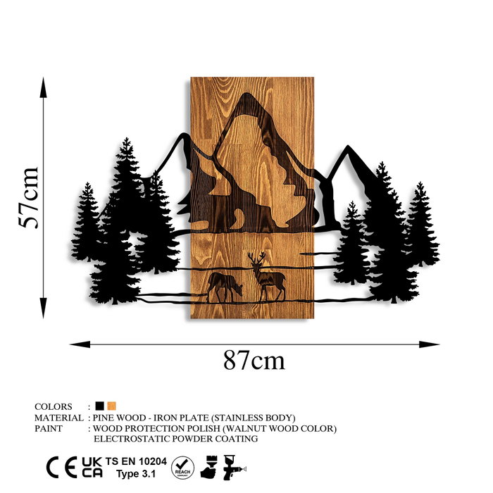 Wallity Natural Habitat Accesorio de Pared de Madera y Metal Nogal y Negro Wallity Natural Habitat Accesorio de Pared de Madera y Metal Nogal y Negro